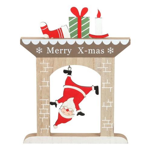 Something Different Falling Santa Wooden Christmas Ornament