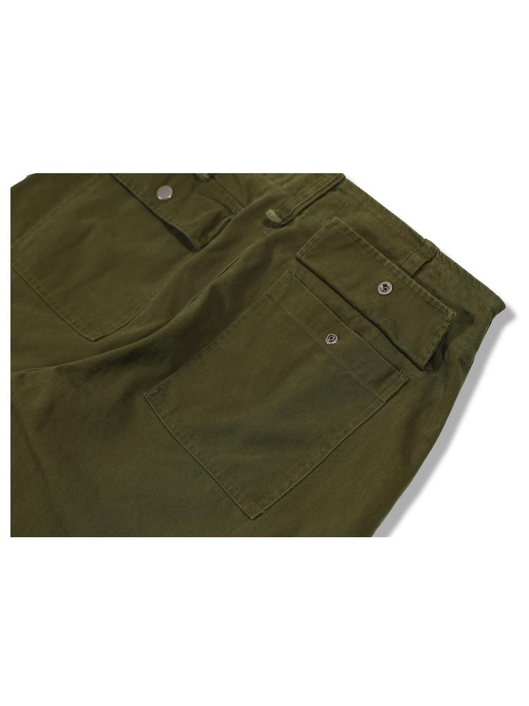 GUBIN Vintage Pintuck Cotton Pants - Khaki