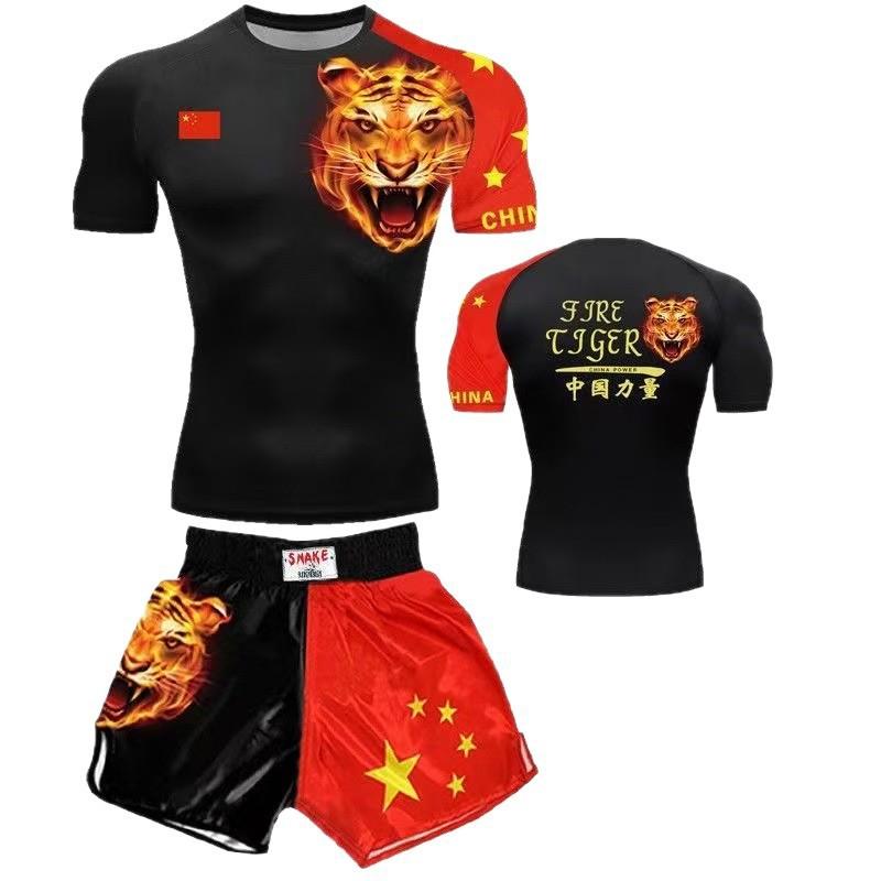 Uniforme da Allenamento Arti Marziali per Bambini Boxe Muay Thai MMA Sanda Pratica Stampa Personalizzata