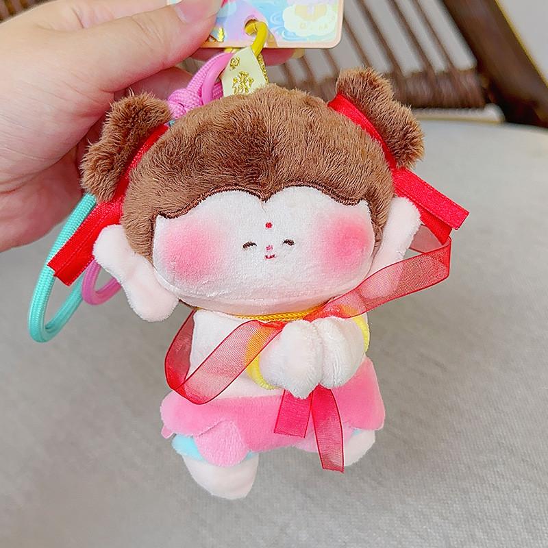 Symbolic Buddha Plush Keychain With Magnetic Sucker And Pullout Base For Key And Bag Accessories