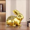 Aris & Juno Brass Wealth Rabbit Figurine – Chinese Feng Shui Prosperity, Protection & Good Fortune Symbol for Entryway, Office Desk or Home Decor,