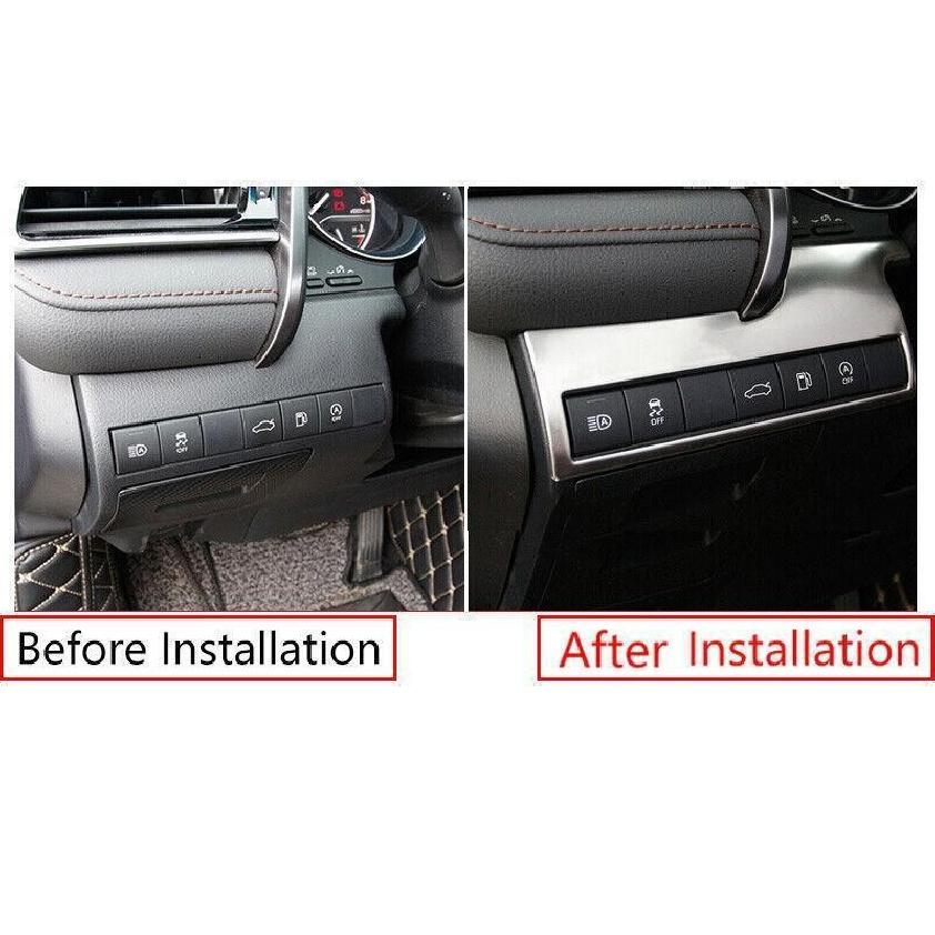 For Toyota Camry 2018-2023 Silver Steel Function Headlight Control Button Frame