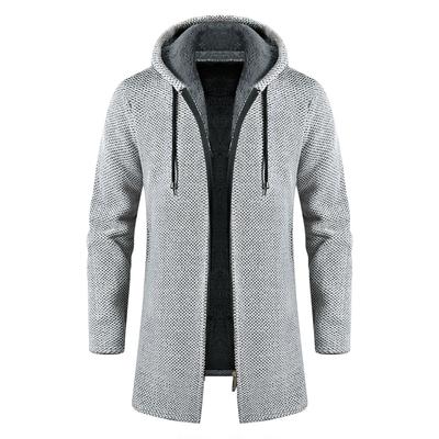 Men's Sweaters Coat Autumn Winter New Warm Zipper Medium Long Velvet  Cardigan Sweaters Man Casual Knitwear Plush Sweatercoat Mens Clothes