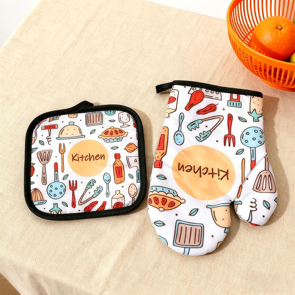 Cooking Heat-Resistant Gloves for The Kitchen, High-Temperature Microwave Gloves for Safe Cooking a Set