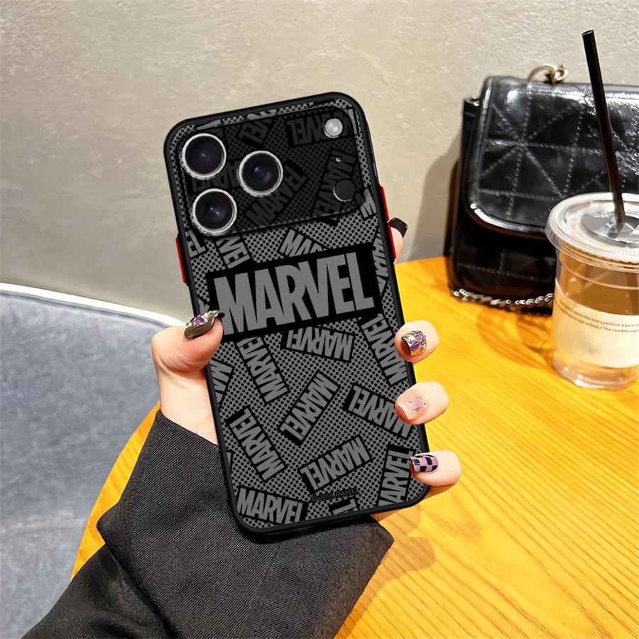 Back Phone Cover Case for iPhone 17 Pro Max 16 Plus XS XR 11 14 17e 12 13 Mini Air 15 7 8 SE Marvel Hero Logo