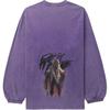 We11done Ss24 Water Wash Faded Print Logo Long Sleeve T-Shirt Unisex Tops Purple WD-TT0-24-722-U-PP