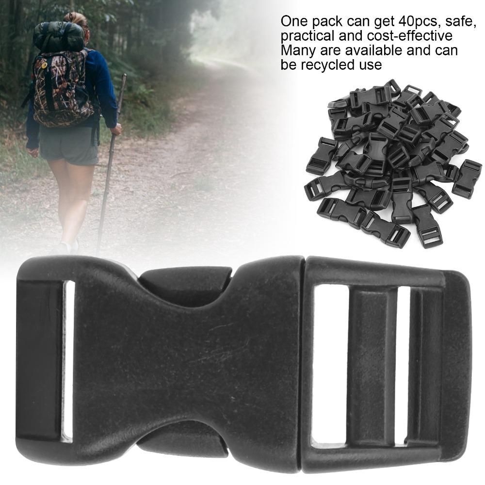 40 Pcs 17mm Mini Buckles Black Adjustable Buckles Durable Flat Buckles  Pet Belt