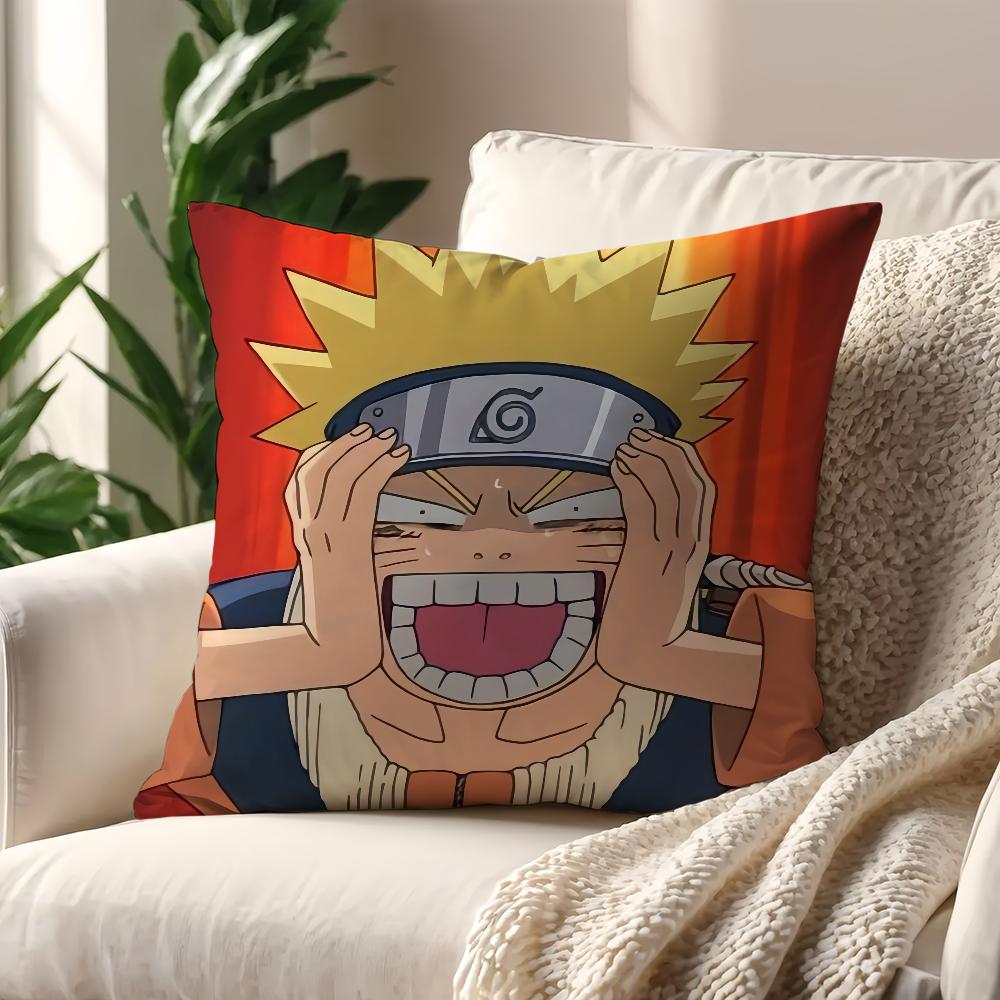 Anime NNarutoO Funny Meme Cushion Cover For Pillow Printing Sofa Decoration Home Car Room Coffee Shop Office Nordic Simplicity