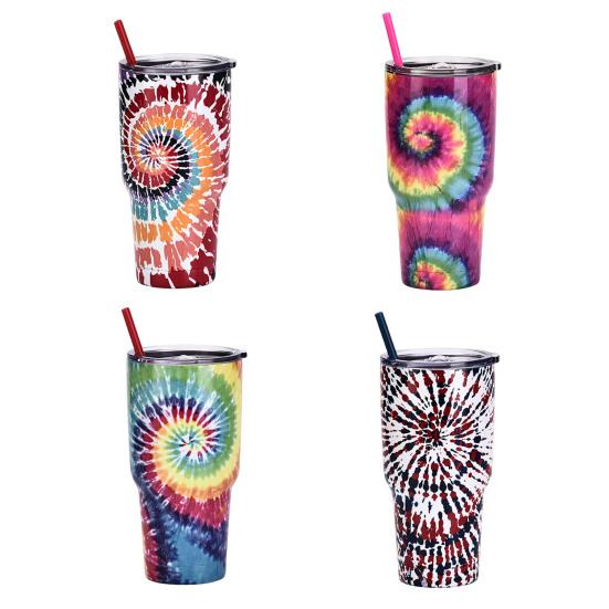 30 Oz Water Bottle Heat Preservation Food Grade Leak-proof Tie-dye Stainless Steel Water Cup Outdoor Accessories