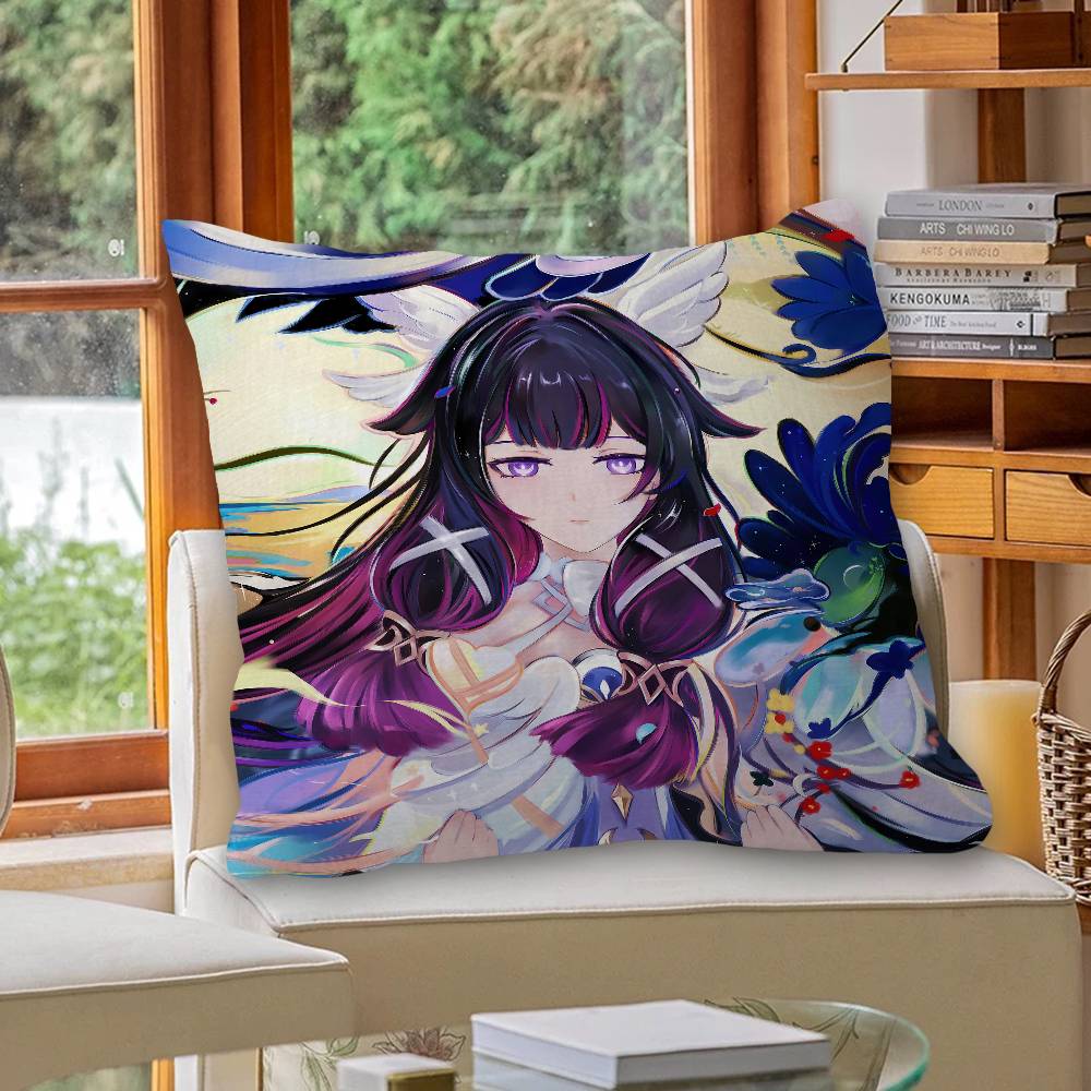 Genshin Impact Columbina Cushion Cover Inches Farmhouse Decor Home Throw Pillow Covers For Couch Decorations