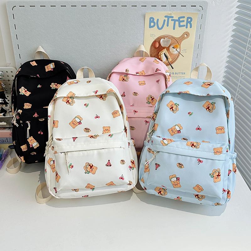 Schoolbagins Japanese Junior High School Cartoon Butter Bear Backpack Versatile Soft Girl Cute Student Schoolbag Small Backpack Female
