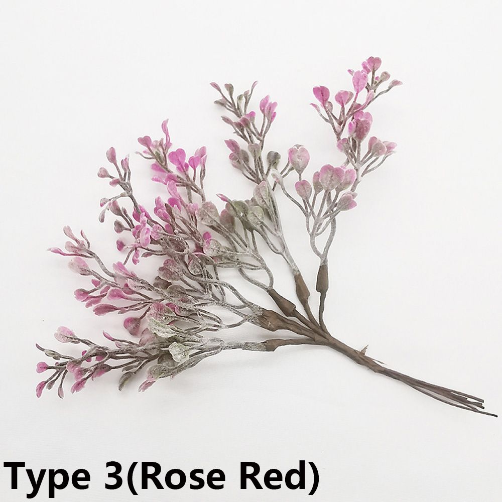 6PCS/Bundle DIY Xmas Ornament Home Decor Pine Artificial Flowers Simulation Plants Faux Grass