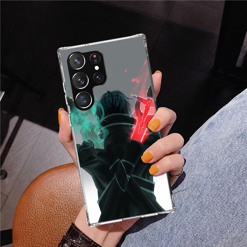 Sword Art Online Kirito Phone Case For Samsung Galaxy S24 S25 Edge S26 Ultra S23 S22 S21 Plus S20 FE + Personalized Print Cover