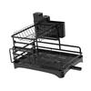 Layer Dish Drying Rack with Adjustable Water Drainage - Modern Kitchen Storage Solution