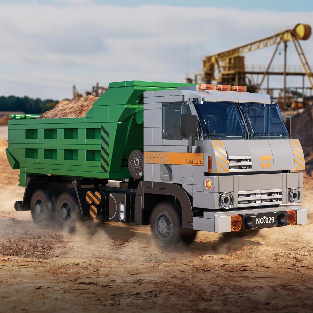 467PCS Cargo Truck Building Blocks Mud Sand Transport Truck Model Bricks Desktop Decoration Diy Toys For Kids Holiday Gifts