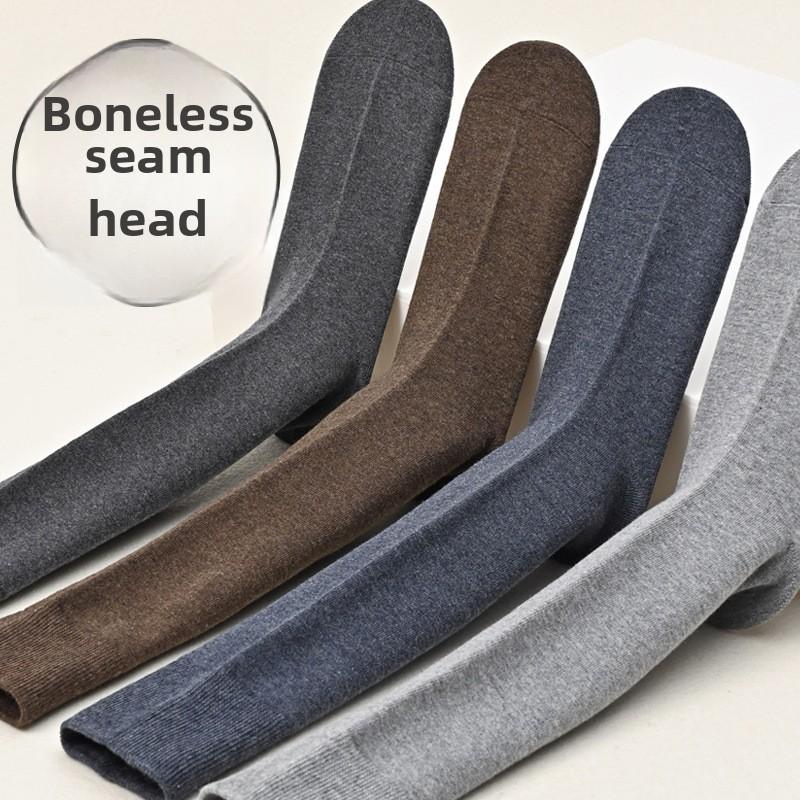5 Pairs of Men's Autumn and Winter Cotton Boneless Plus Long and Knee Warm Calf Socks