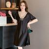 Silk Pajamas, Spring And Summer, Thin Sexy Sweet Lace Embroidered Short-Sleeved Dresses, Nightdresses, Loungewear