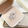 Luxury Double Clover Heart Diamond Adjustable Ring