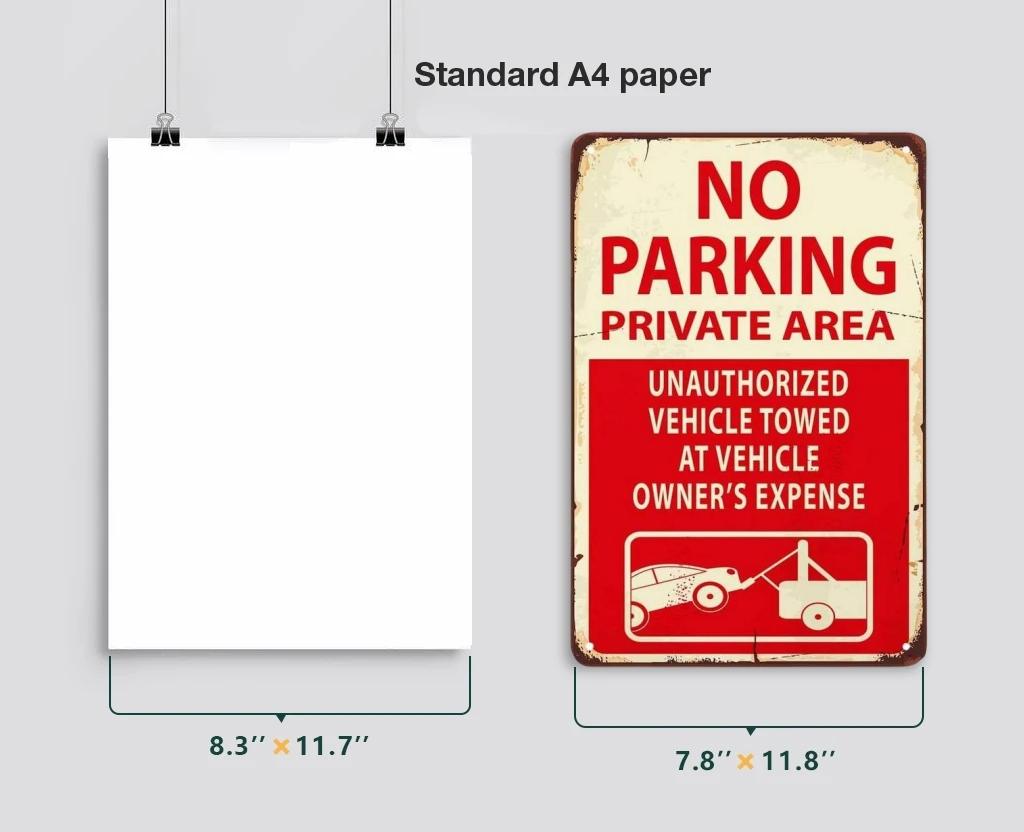 Vintage No Parking Anytime Metal Tin Signs Posters Plaque Iron Painting Decoration for Garage Outdoors Home Club Bar Wall Decor