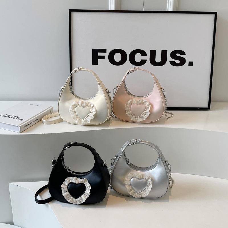 This Year, the Popular Small Bag 2025 New Korean Version of Fashion Lace Love Handbag Women Messenger Dumpling Bag Tide