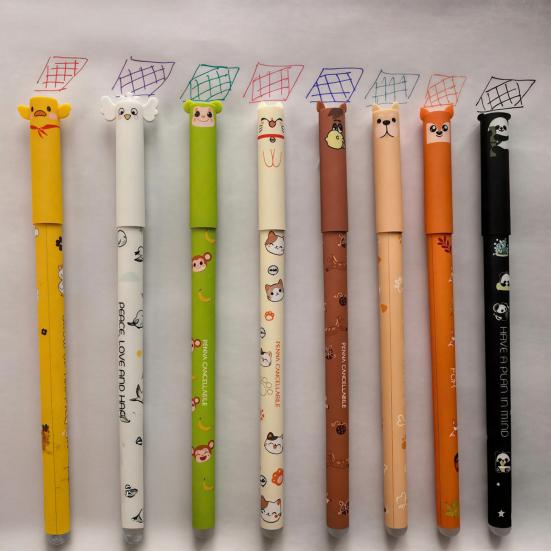 Carine Penne Cancellabili Animali dei Cartoni Animati Penne Gel 0.7mm Inchiostro Penna Scrittura Fluida per Adulti Bambini Scrittura Calligrafia Prendere Appunti
