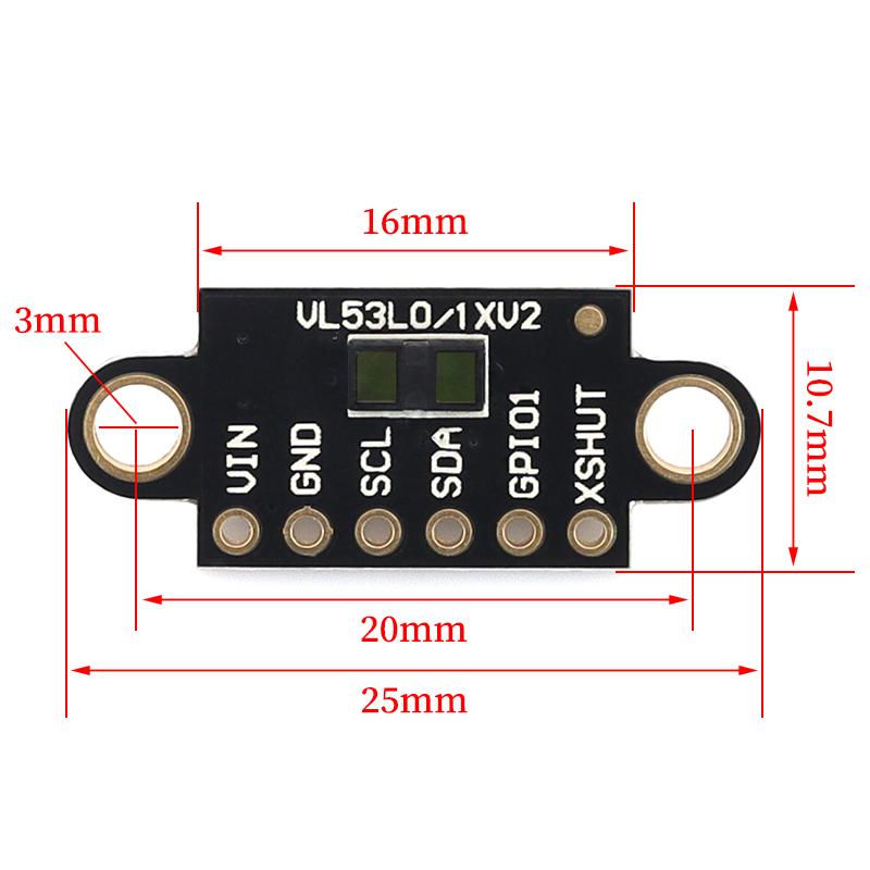 1-10pcs VL53L1X Laser Ranging Flight Time Sensor Module 3V-5V Distance 400cm Measurement Extension Board Module For Arduino