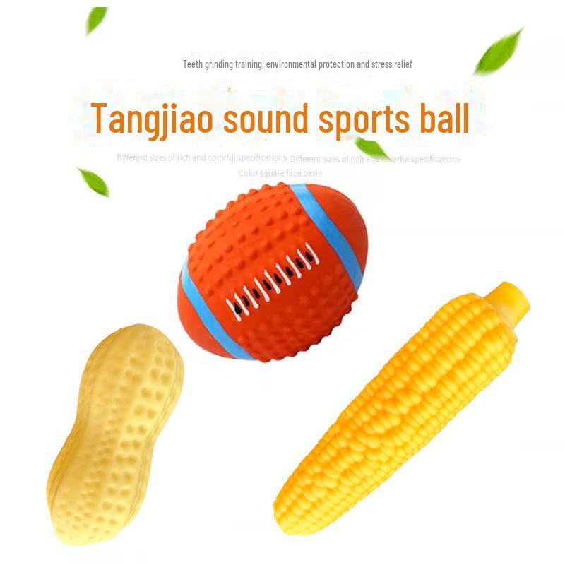 Chew-Resistant Peanut Dog Toy: Cute, Tear-Resistant, Sounding Vinyl for Teething Pets