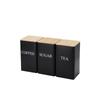 In-Stock Minimalist Metal Tea Caddy with Bamboo Lid for Snacks, Coffee, and Candy Storage