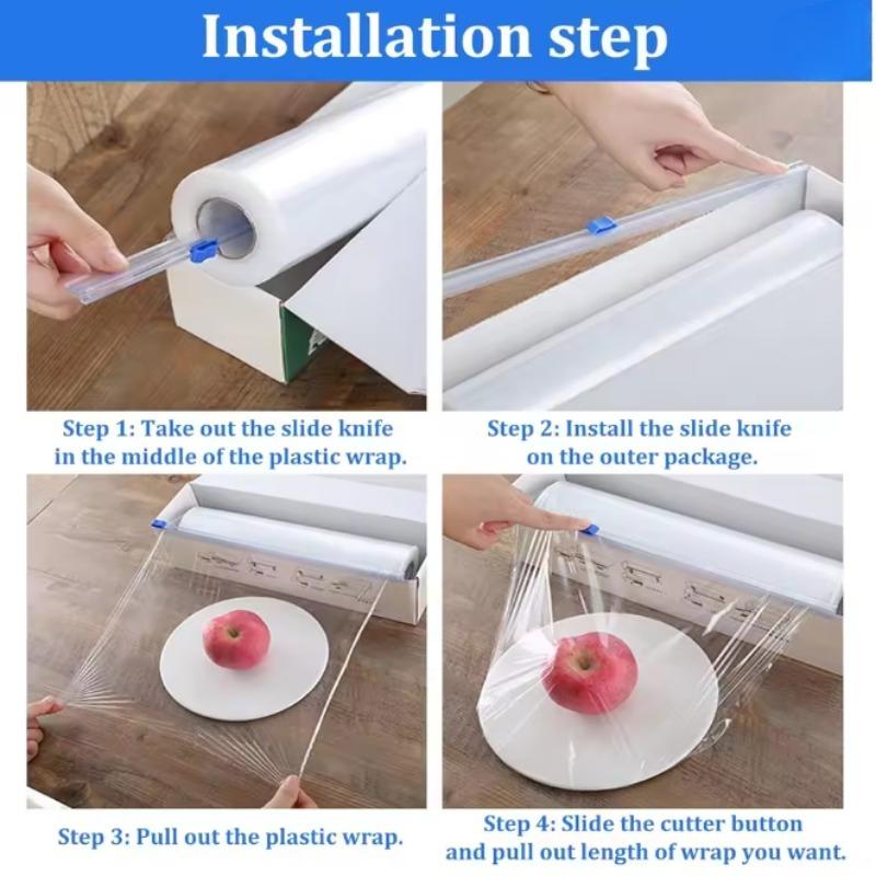 1 Stück Küchenfolien-Organizer mit Schneider - 3-in-1-Aufbewahrung für Plastikfolie, Alufolie, Wachspapier