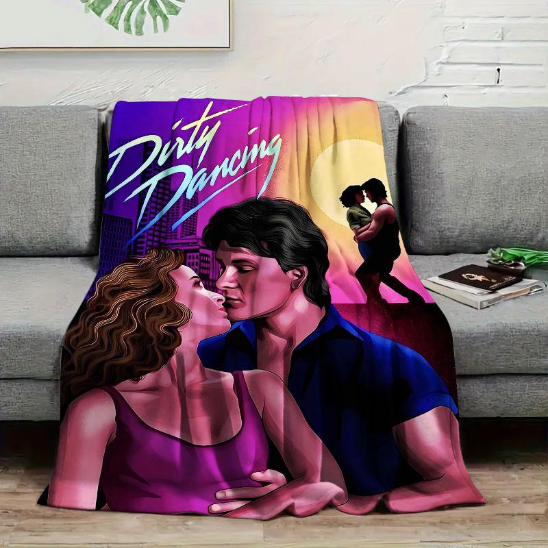 1Pc DirtyDancing Print Flannel Blanket, High quality Comfortable for All Seasons, Home Decor, Warmth and Comfort, Perfect for Christmas Gifts