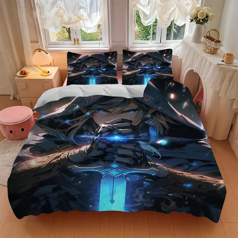 3pcs Award Winning Knight Print Bedding Set (1 Cover + 2 Pillowcases, Without Inserts), This Printed Bedding Set Is Soft and Comfortable, Su