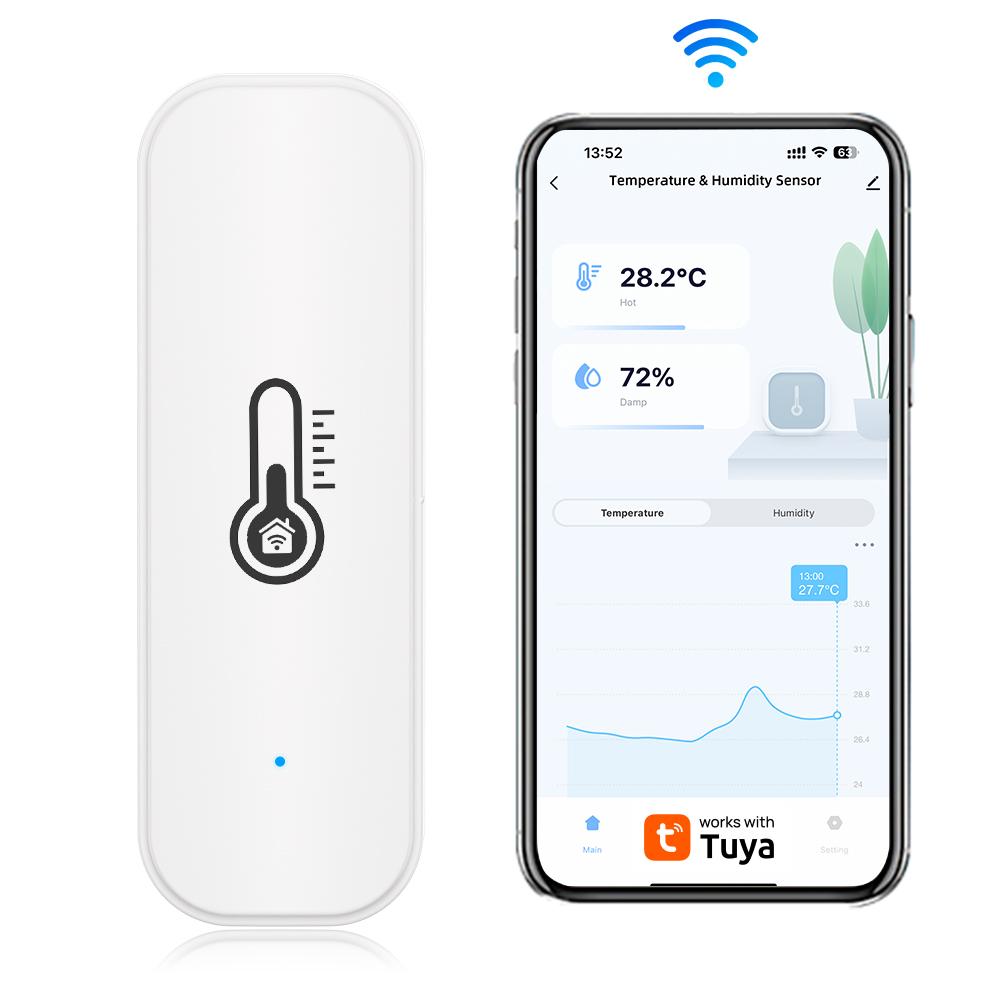 High Sensitive Weather Thermometer Hygrometer Multi Function TUYA WIFI Temperature & Humidity Sensor Support Yandex Alice None