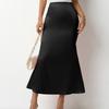 Fashion Summer New Slim Fit Satin Casual Long Skirts Women Elegant Solid High Waist Loose Skirt Woman Slim Fit Fishtail Skirt Female Clothing 26560