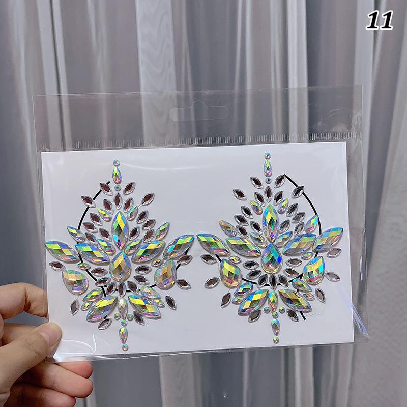 

Нагрудная татуировка-наклейка с бриллиантами, украшения для лица, 3D, макияж для тела, сделай сам, красота as the picrture