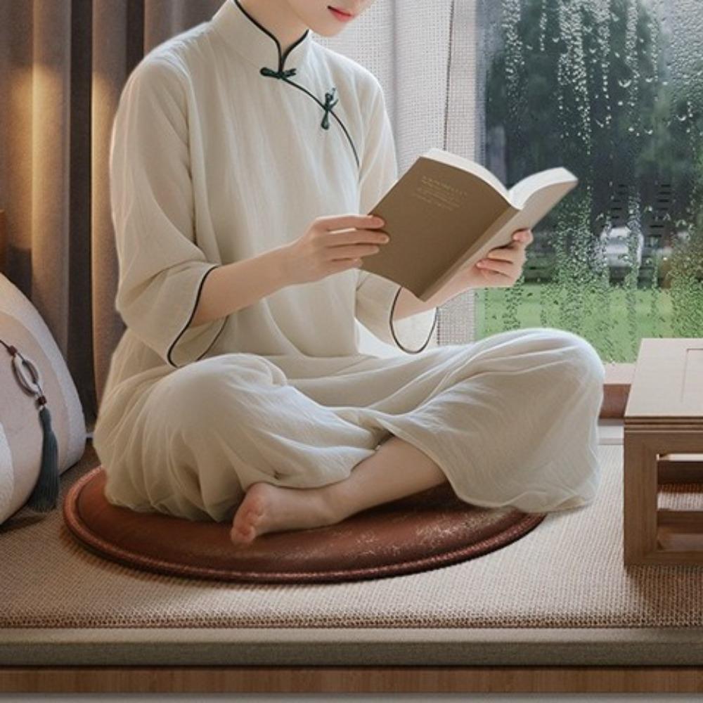 Round Leather Cooling Cushion Japanese Style Bay Window Pad Stool Pad Sitting Seat Pad Hotel