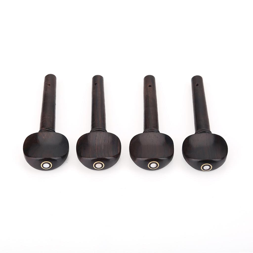 1Set Ebony Wood Violin Parts 4 4 Fittings Chinrest Pegs Tailpiece Tunners Endpin