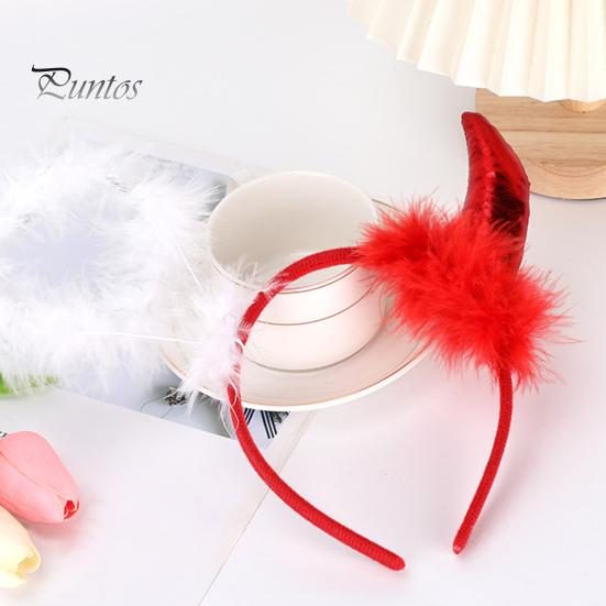 Devil Horn Decor peapael Palus kangast käsitsi valmistatud kerge elastse disainiga juukserõngas Cosplay peod Halloweeni aksessuaarid