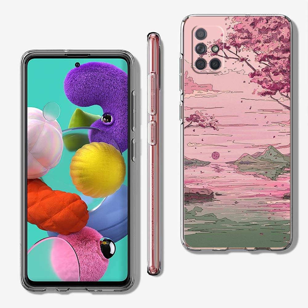 INS Japan Sunset Scenery Phone Case For Samsung A51 A71 A21S A12 A11 A31 A41 A01 A03S A22 A13 A33 A73 A53 A52 A32 5G A23 Cover