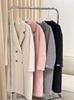 Plus Size Korean Style Mid-Length Double-Faced Wool Coat with Loose Lapel for Autumn and Winter