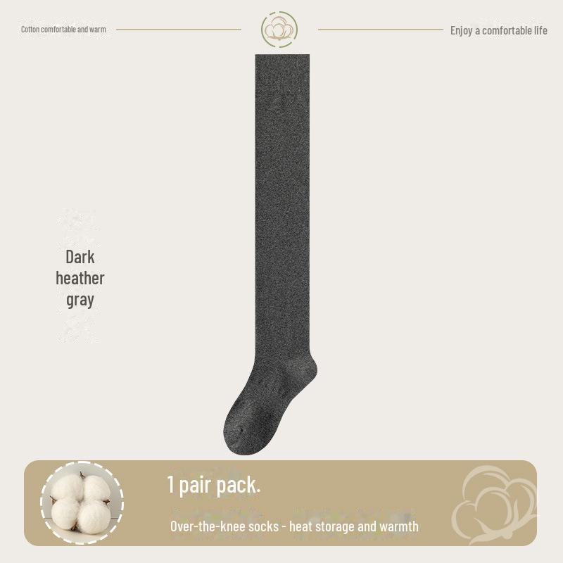 

Женские хлопковые носки выше колена: Длина до бедра, теплая, нескользящая, без косточек, для весны и осени Women s One Size 35-40