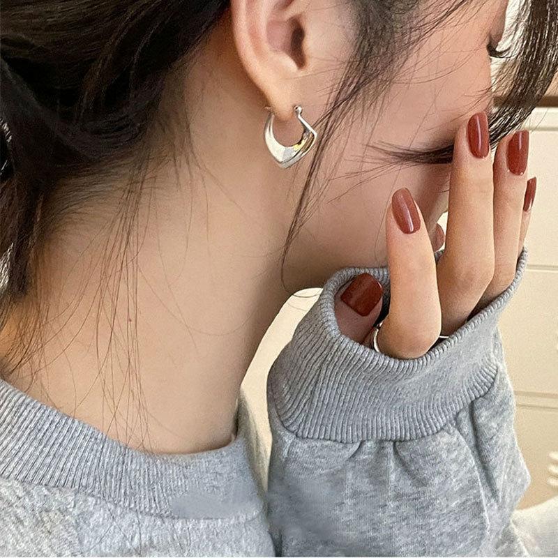 Korean Niche Design Simple Irregular Geometric Earbud Earrings New Trend