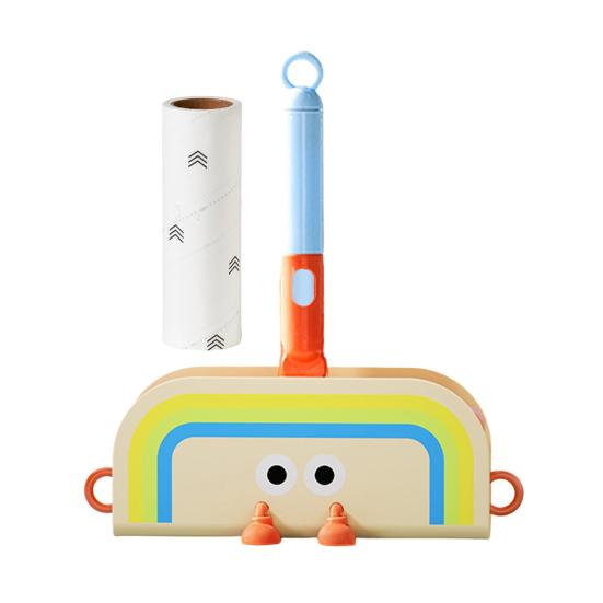 Yousheng Roller Lint Sticker Telescopic Long Handle 180 Degree Cartoon Design Lint Remover Hot Melt Adhesive Large Area Coverage Hair Dust Remover