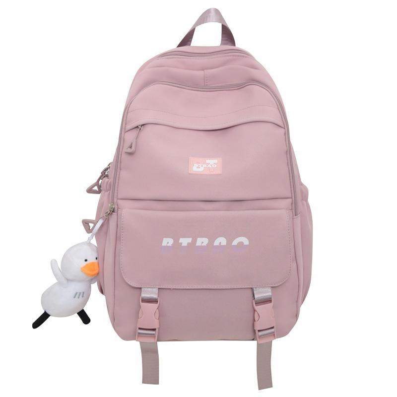 

Schoolbag female Korean version high school Japanese versatile primary school student backpack junior high school student middle school student larg Single pack рожевий