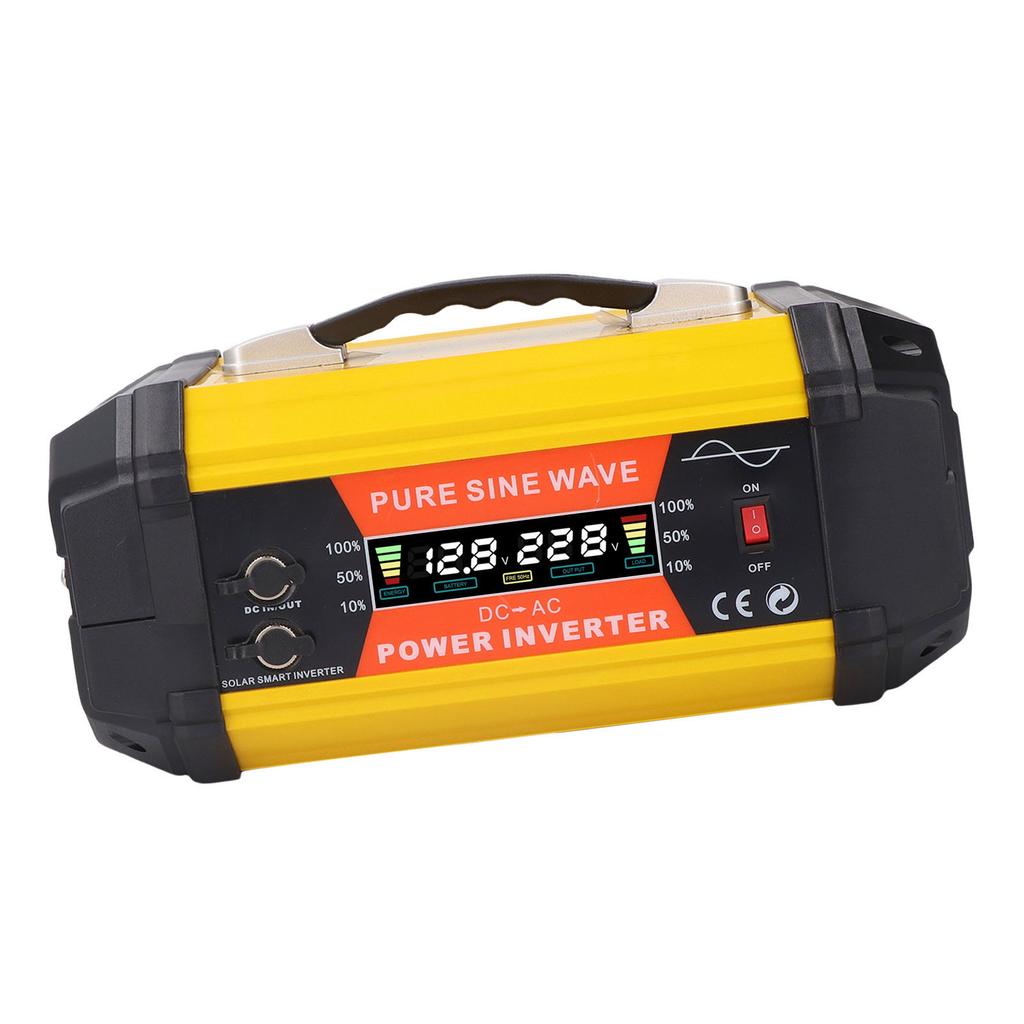 500W Pure Sine Wave Inverter 12V to 220V Sine Wave Solar Inverter with Dual USB LCD Display for Car