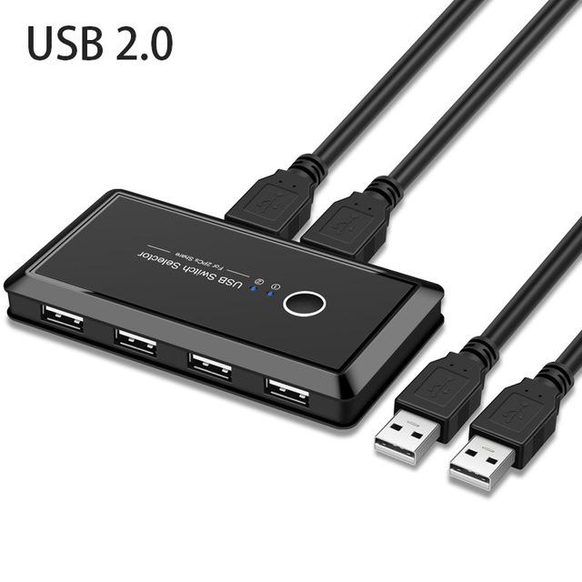 

Селекторный переключатель 2x4 USB 3.0 для совместного использования 2-портовых ПК с 4 USB-устройствами для клавиатуры, мыши, принтера
