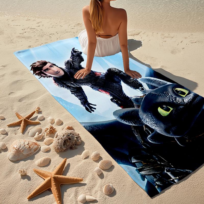 Toothless Fashion Beach Towel: Ideal for Summer Adventures Soft, absorbent and quick drying suitable for swimming and bathing