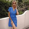 Women's Summer Polka Dot Sexy V-neck Short-sleeved Dress