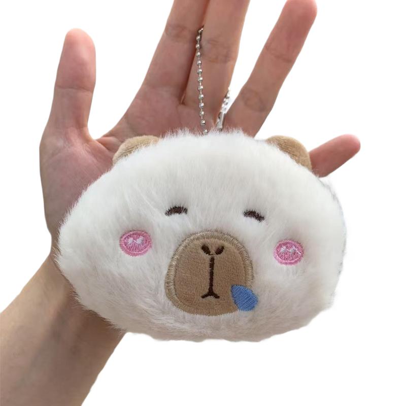 Cute Capibara Plush Keychain Schoolbag Pendant Kawaii Capipala Plushie Squeaky Accessories Stuffted Toy Pendant Friend's Gift