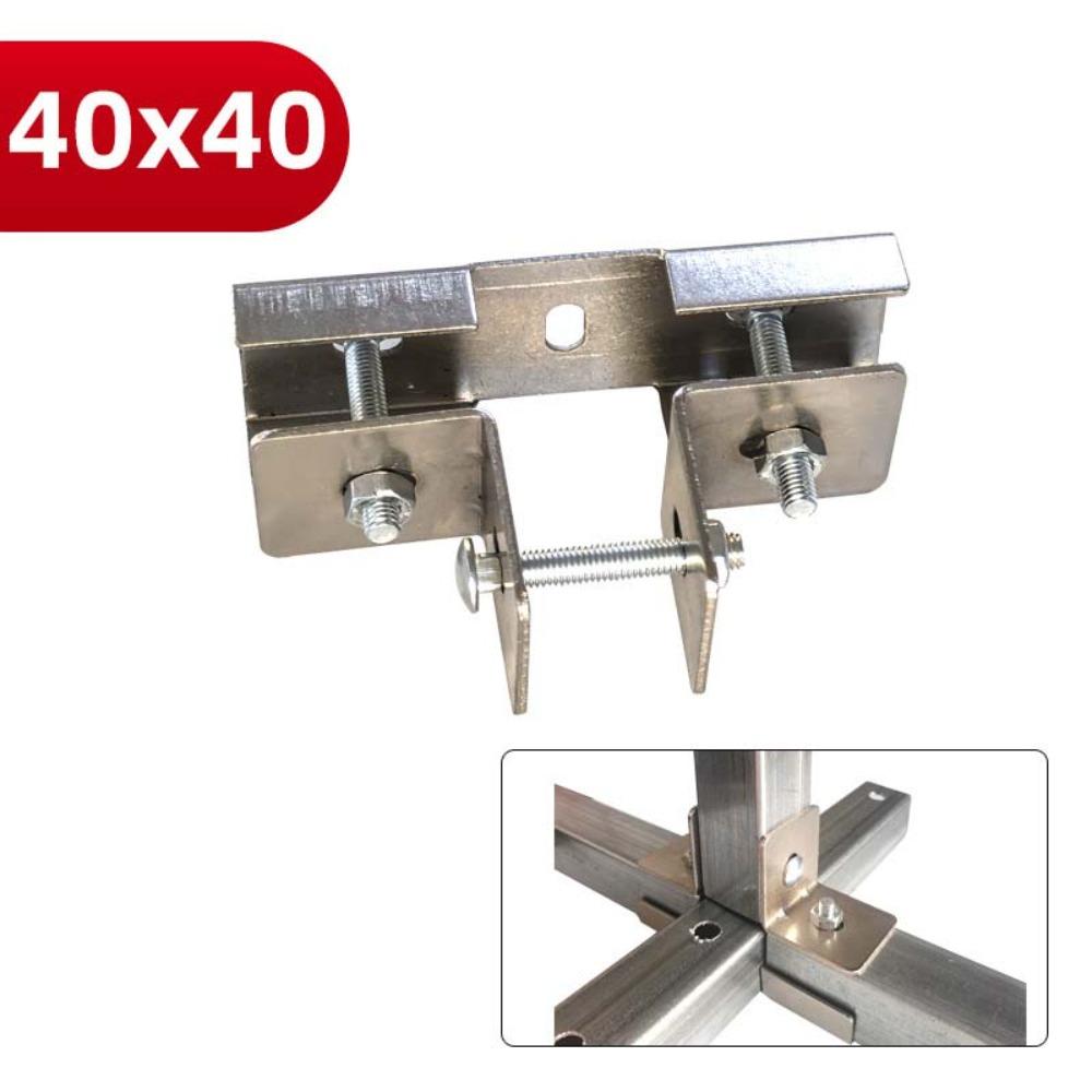 40*40mm Square Tube Connector solderless galvanizing Pipe Fixed Joint carbon steel Fixed Pipe Clamp Clip Fastener Storage Rack