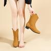 Women's Boots Pointed Toe Chelsea 2024 Autumn and Winter New Wedge Western Cowboy Boots for Women Slip-on Ankle Boots